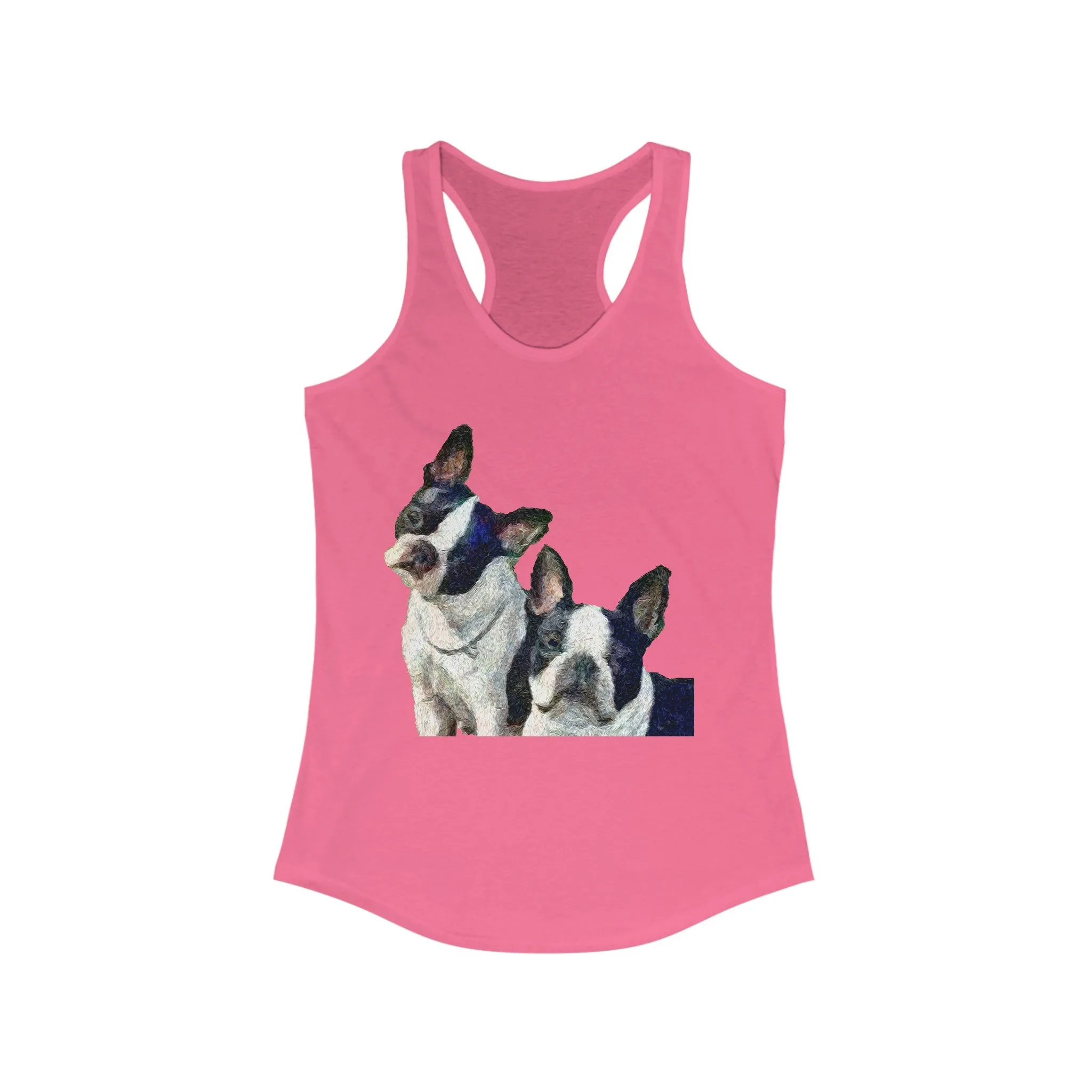 Skipper & Dee Dee: Boston Terriers Women's Racerback Tank