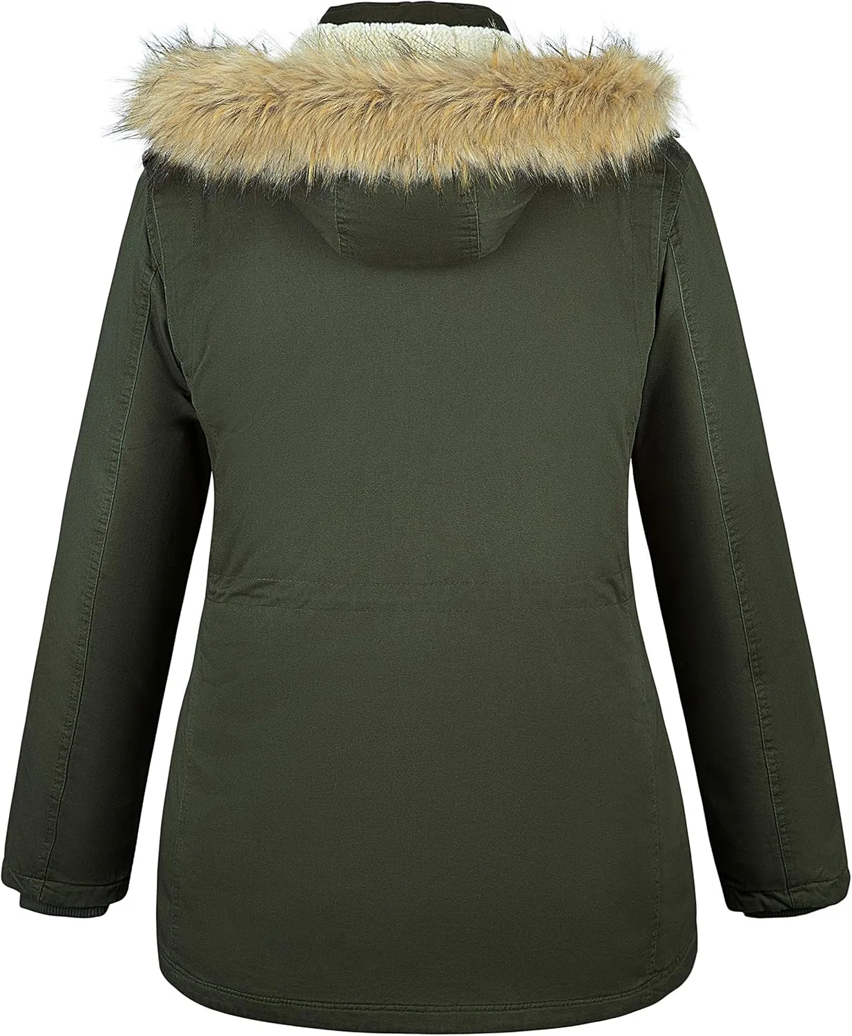 Soularge Women's Winter Plus Size Sherpa Lined Coats with Detachable Hood