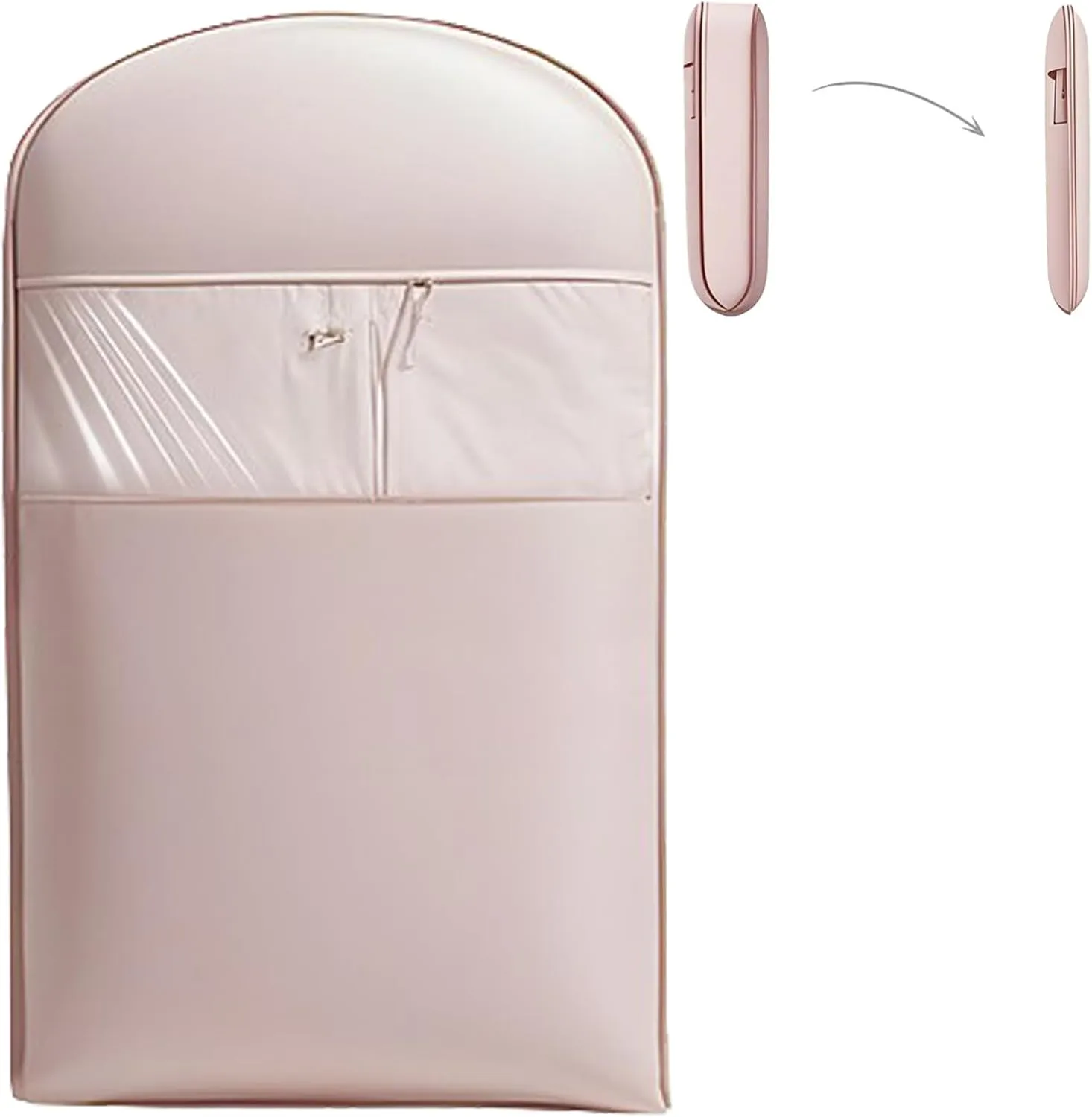 Space Saving Hanging Garment Bag with Self Compression Zipper, Taprinferior Hanging Garment Bag, Large Garment Bags (Pink,S)