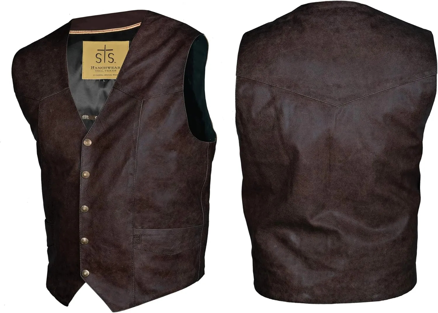 STS Ranchwear mens Lightweight Classic Leather VestLightweight Classic Leather Vest