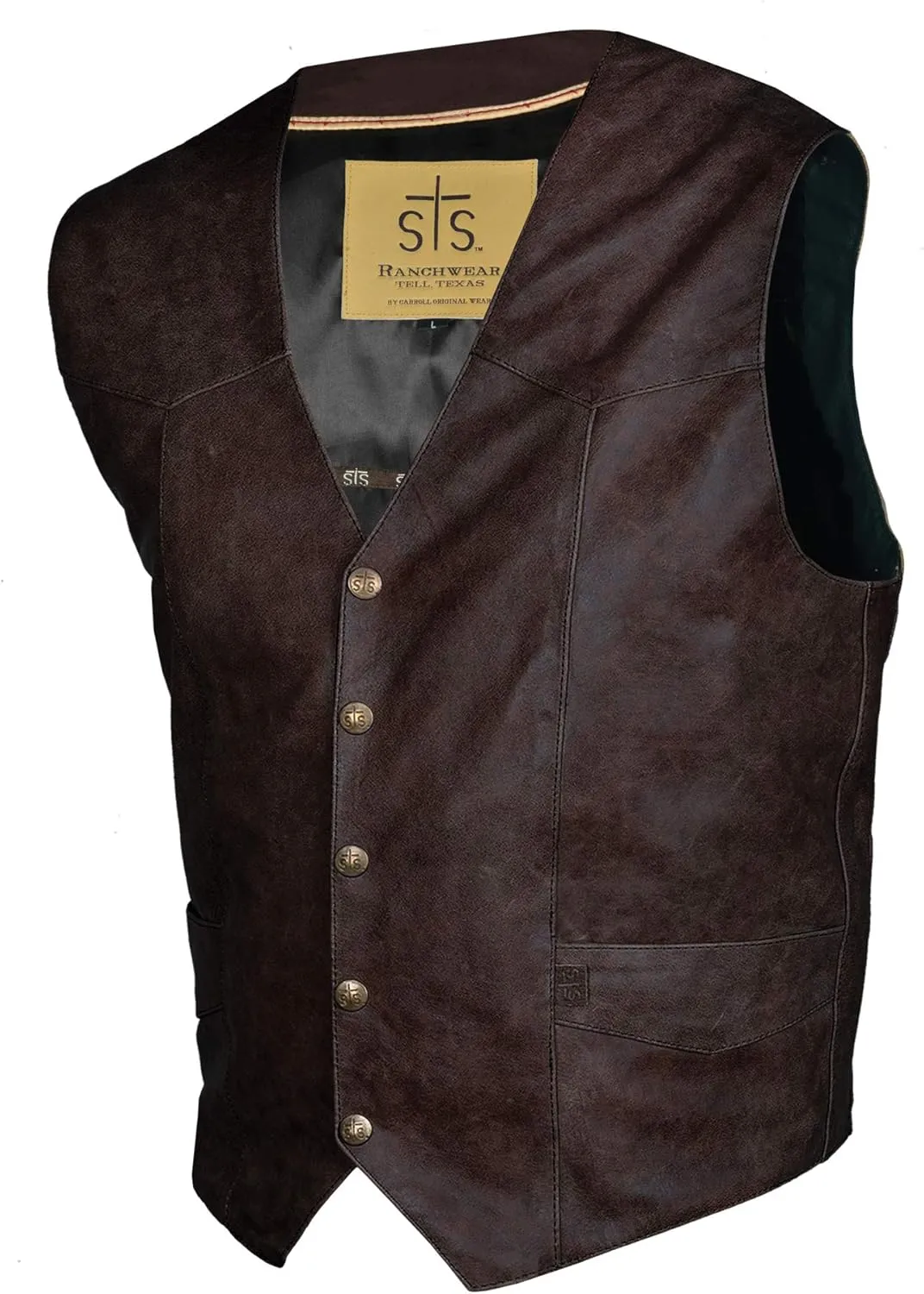 STS Ranchwear mens Lightweight Classic Leather VestLightweight Classic Leather Vest