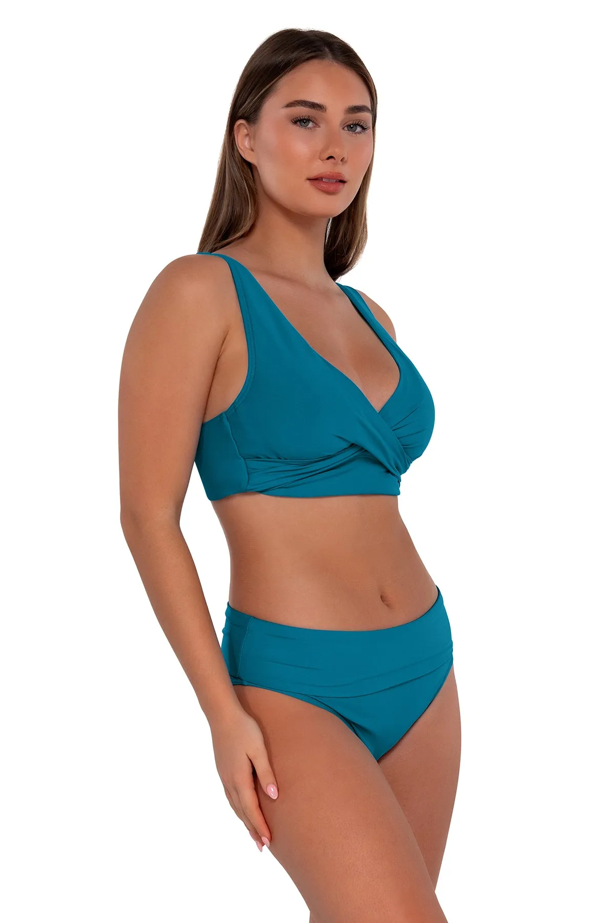 Sunsets Avalon Teal Hannah High Waist Bottom