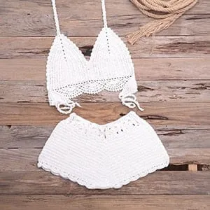 Sweet Knitted Crochet Swimsuit