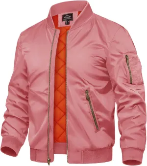 TACVASEN Men's Jackets-Bomber Jacket Fall Winter Warm Windbreaker Full Zip Casual Padded Coats
