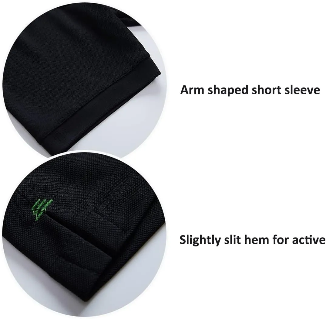 TanBridge Mens Polo T-Shirts Short Sleeve Button Down Quick Dry Lightweight Regular Fit Golf Casual Tactical Work Active
