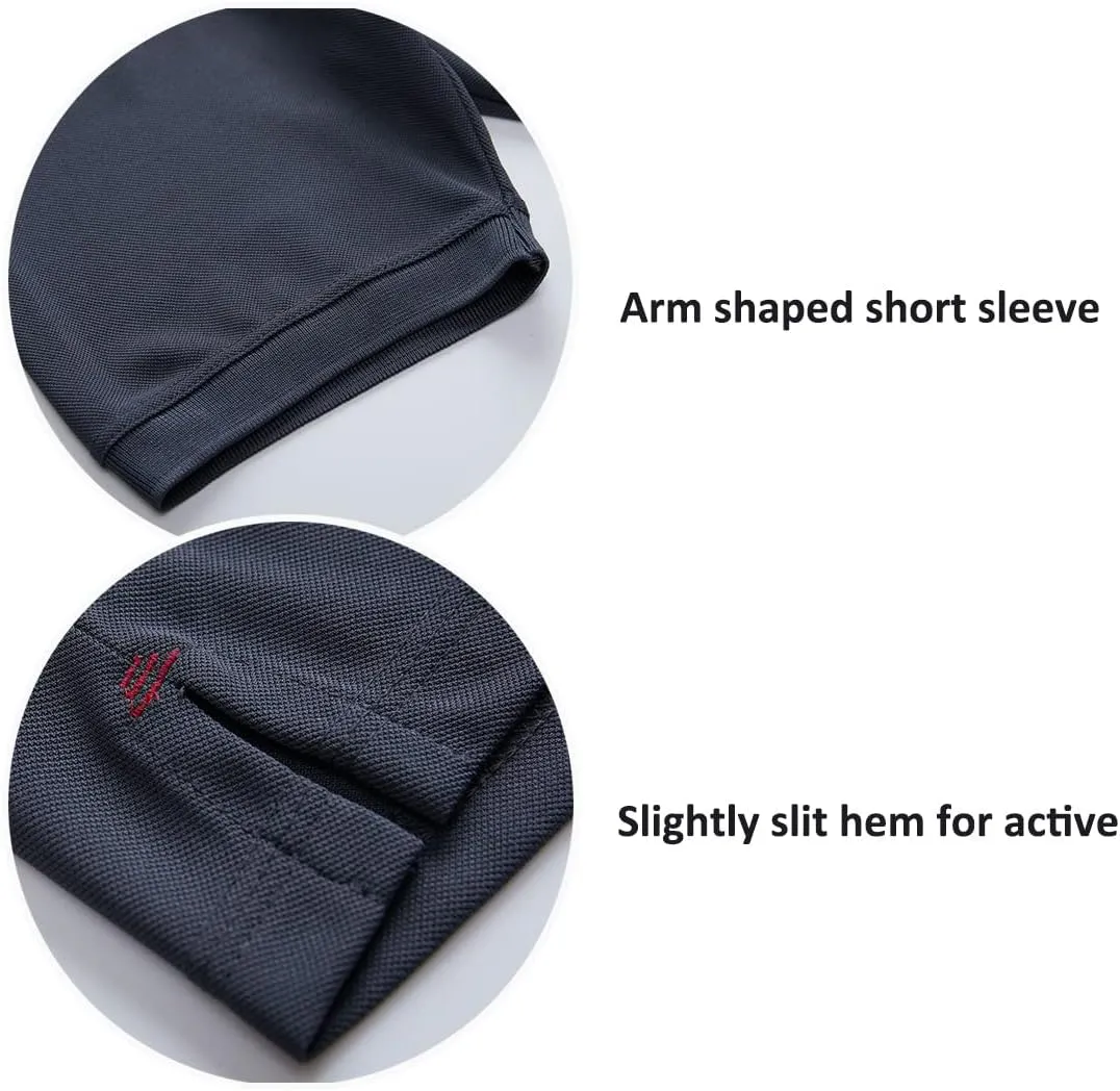 TanBridge Mens Polo T-Shirts Short Sleeve Button Down Quick Dry Lightweight Regular Fit Golf Casual Tactical Work Active