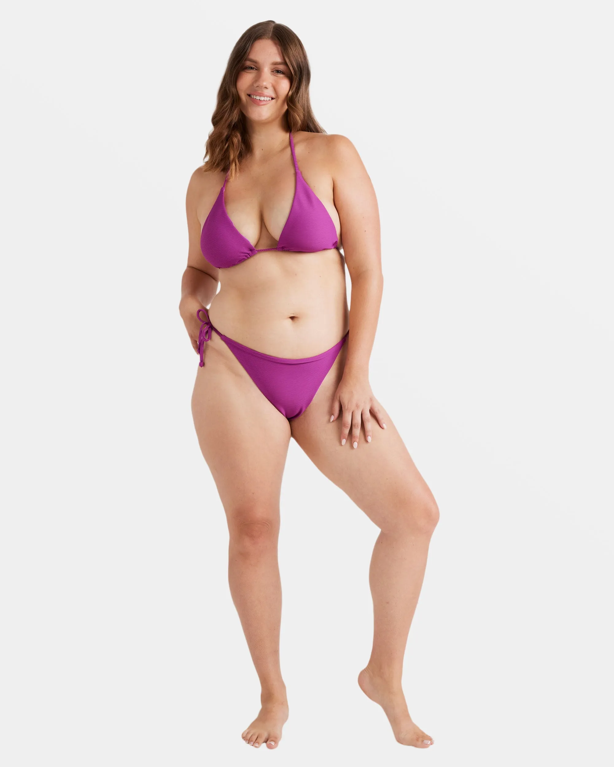 Tanlines Tie Side Tanga Bikini Bottoms - Berry Bliss
