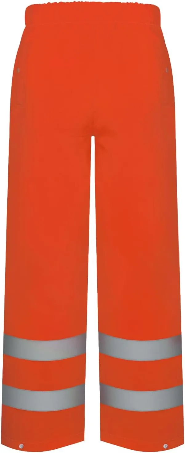 TCCFCCT Hi Vis Rain Pants Rain Suits for Men Waterproof, High Vis Rain Pants with Hood, High Visibility Rain Gear for Safety Work, Class 3 Reflective raincoat for Outdoors, L-XL Orange P