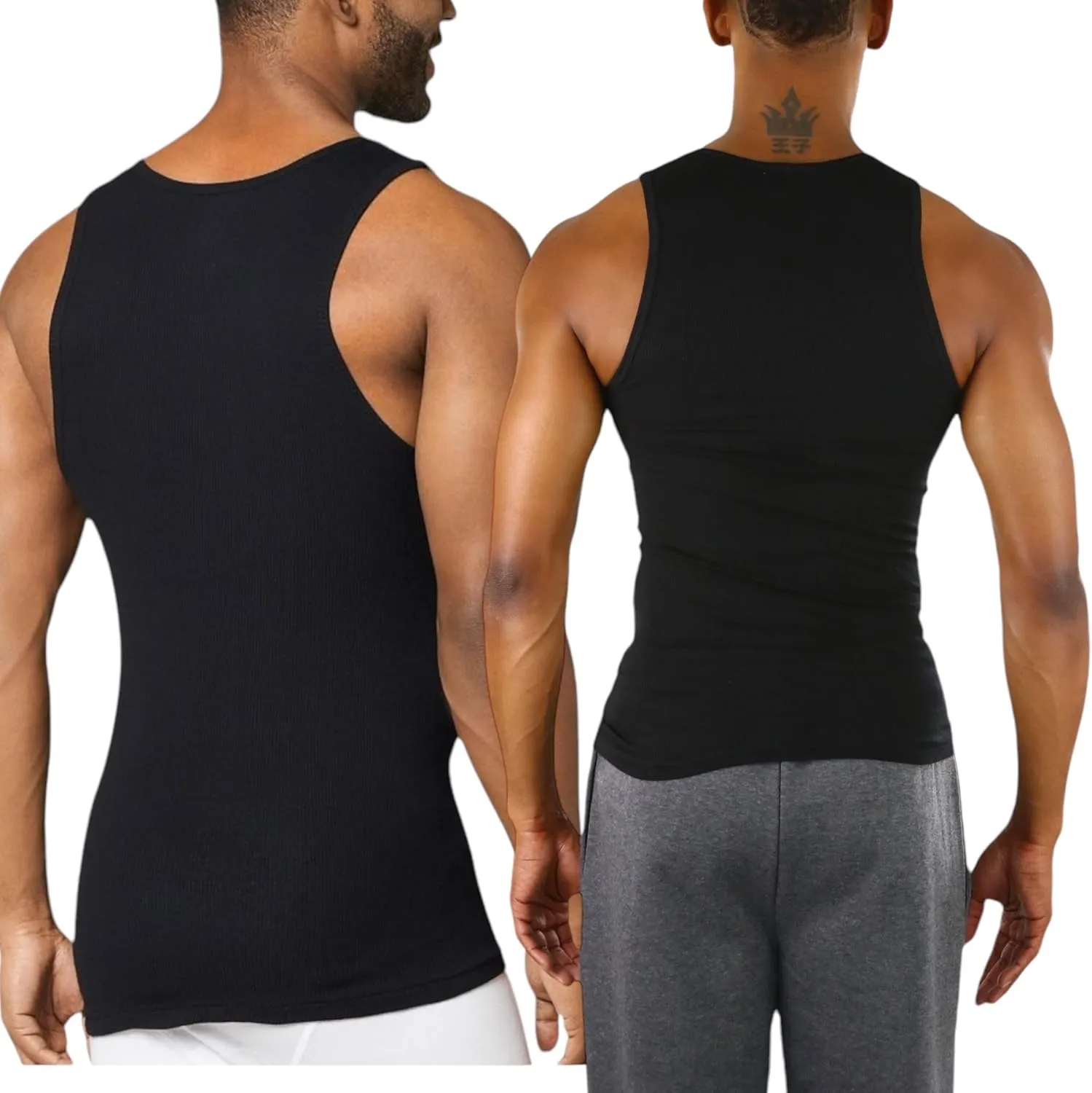 ToBeInStyle Men's Slim Fit Shallow Scoop Neck Sleeveless A-Shirts