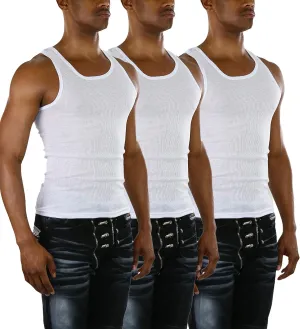 ToBeInStyle Men's Slim Fit Shallow Scoop Neck Sleeveless A-Shirts