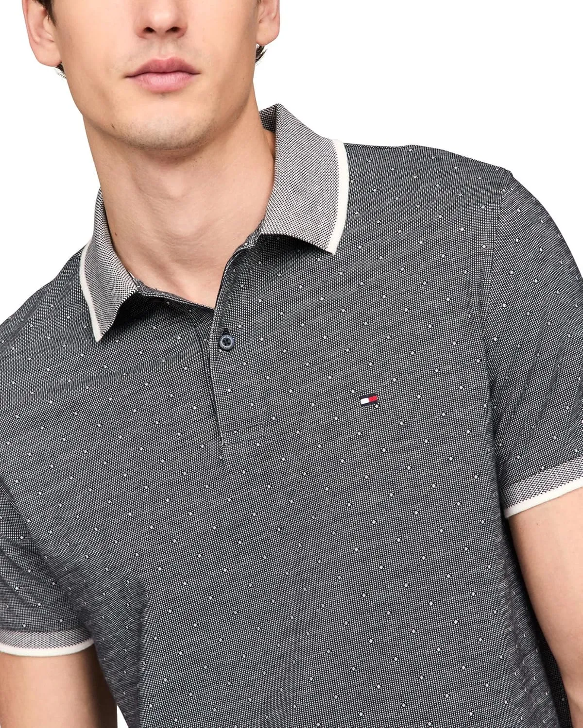 Tommy Hilfiger Men's Short Sleeve Casual Polo Shirts in Regular Fit with Interlocked Cotton