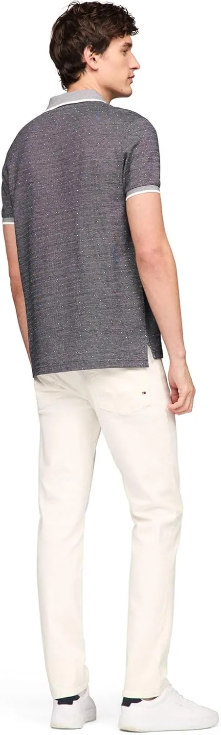 Tommy Hilfiger Men's Short Sleeve Casual Polo Shirts in Regular Fit with Interlocked Cotton