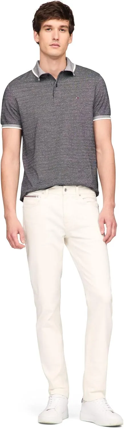 Tommy Hilfiger Men's Short Sleeve Casual Polo Shirts in Regular Fit with Interlocked Cotton