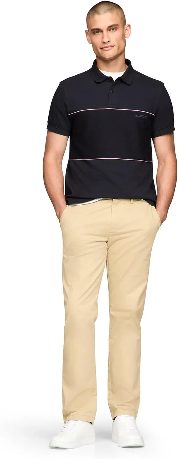 Tommy Hilfiger Men's Short Sleeve Casual Polo Shirts in Regular Fit with Stripe Designs