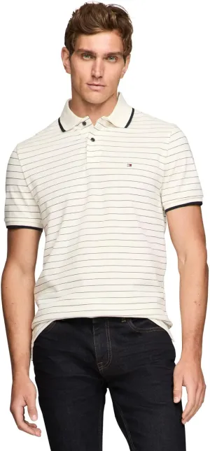 Tommy Hilfiger Men's Short Sleeve Casual Polo Shirts in Regular Fit with Stripe Designs