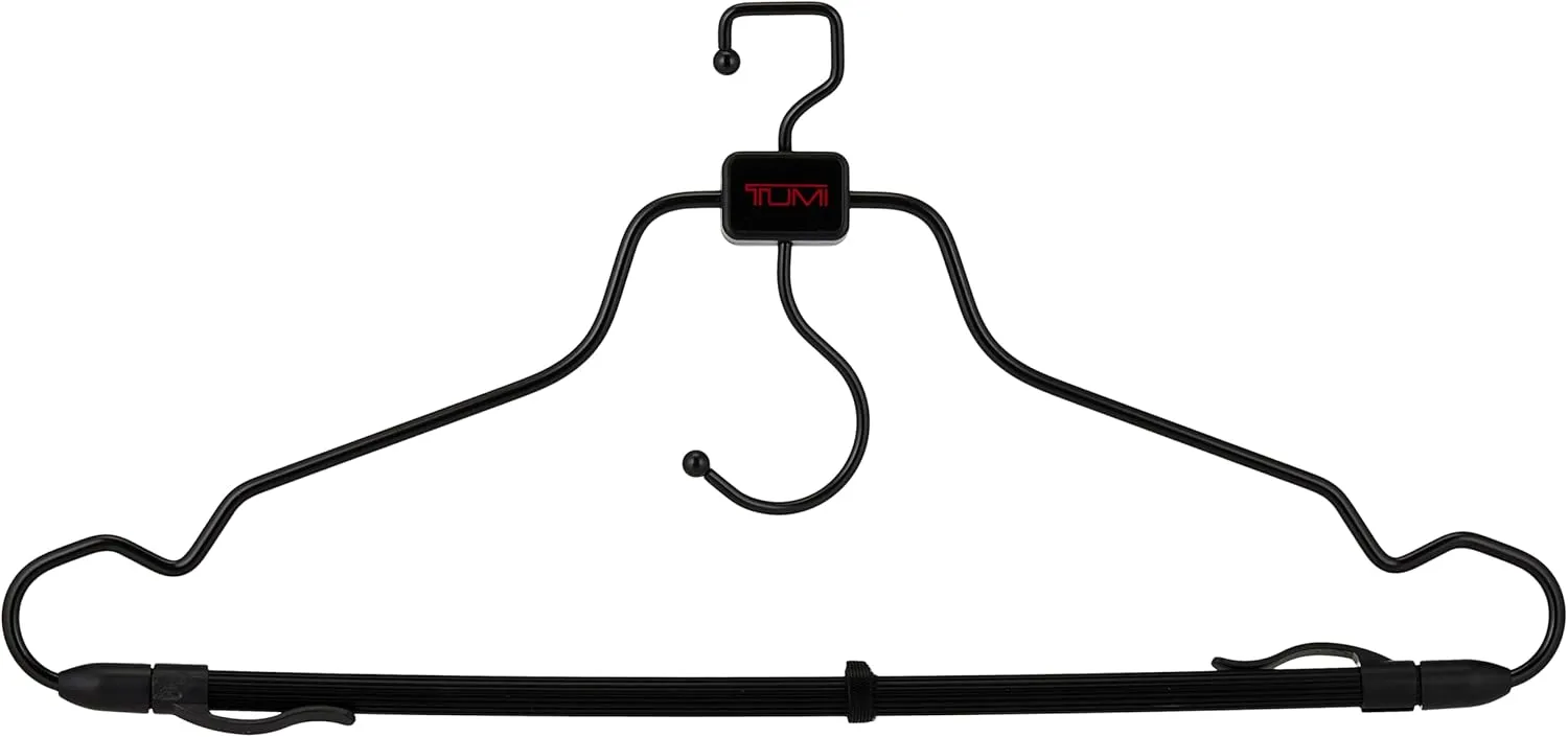 TUMI - 2-Piece Hangers Set - Travel Clothes Hanger for Suit, Coat & Trousers - Space Saving Garment Bag Hangers w/ Hooks - Black