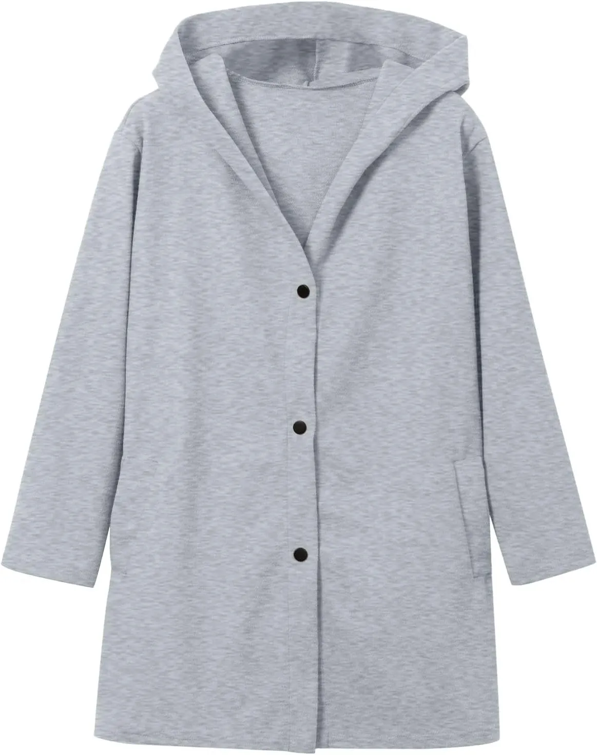 uhnmki Womens Jackets Casual Single Breasted Hooded Jacket Lapel Neck Long Sleeve Solid Color Trench Coat for Women 2024