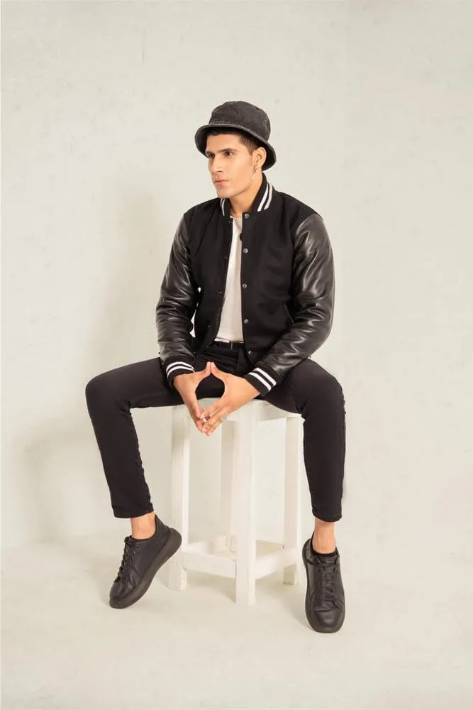 Varsity Jacket Men/Unisex Letterman Jacket | College Baseball High School Bomber Wool/Fleece/Leather Jacket