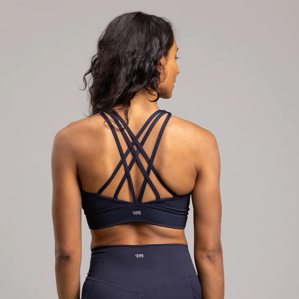 Velocity Sinuous Halter Neck Bra - Women's NAVY