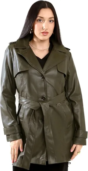 Vince Camuto Faux Leather Jackets for Women WinterLeather Trench Coats for Women
