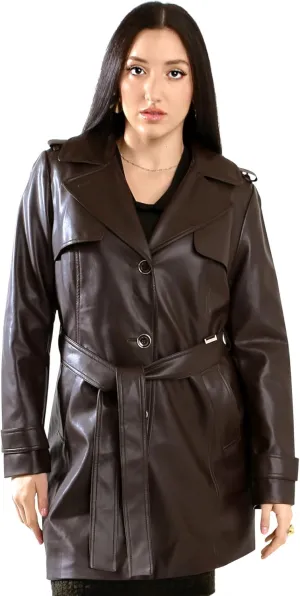 Vince Camuto Faux Leather Jackets for Women WinterLeather Trench Coats for Women