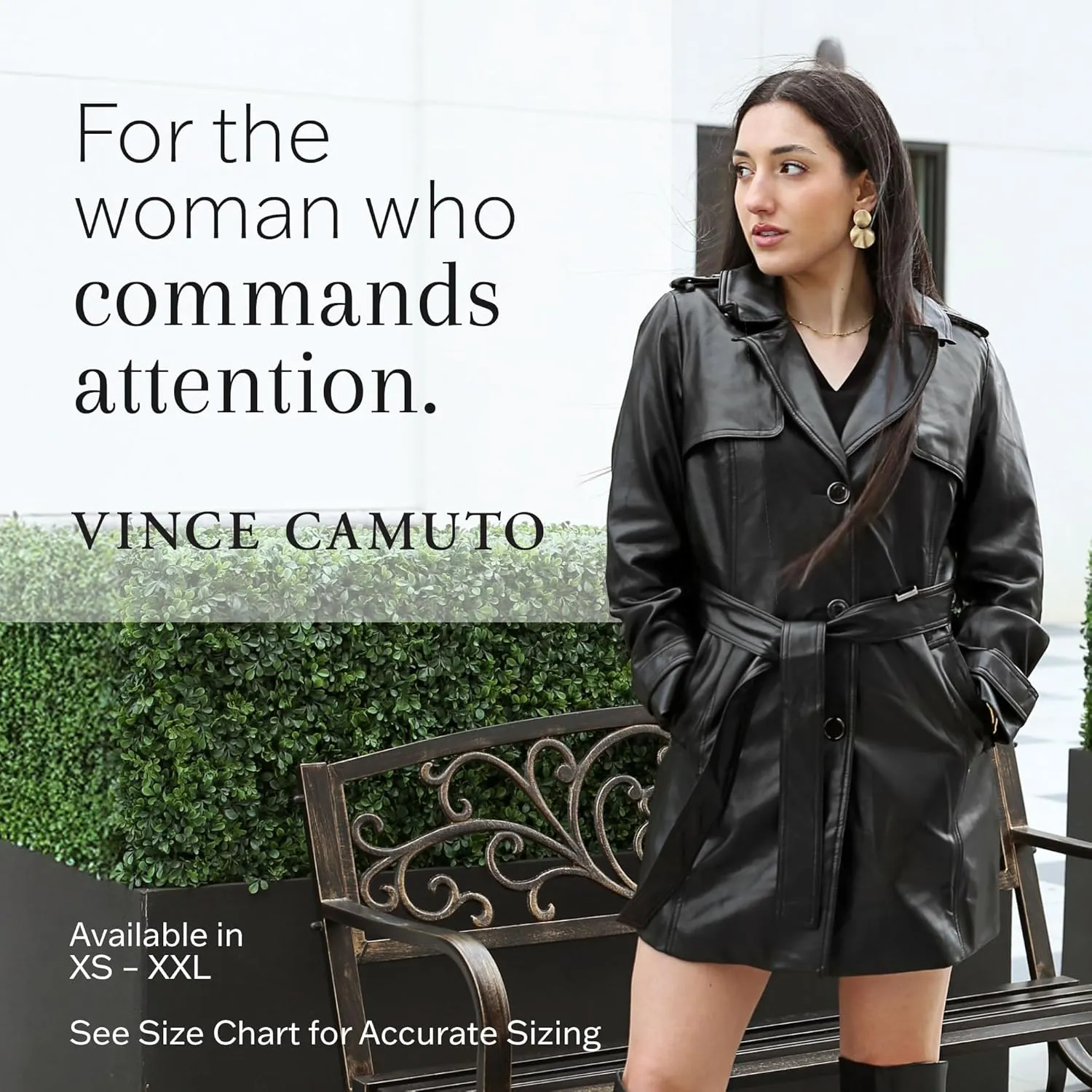 Vince Camuto Faux Leather Jackets for Women WinterLeather Trench Coats for Women