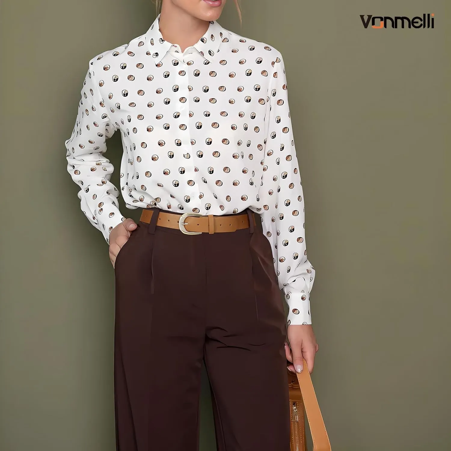 VONMELLI Women Leather Belt for Pants Jeans Dresses Ladies Belts with Fashion Gold Silver Buckle