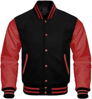 Waah Baseball letterman Varsity Jackets Genuine Leather Sleeves Multi wool colors