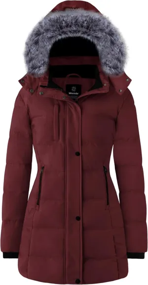 wantdo Women's Recycled Puffer Jackets Warm Winter Coats Long Winter Jacket Puffy Coat