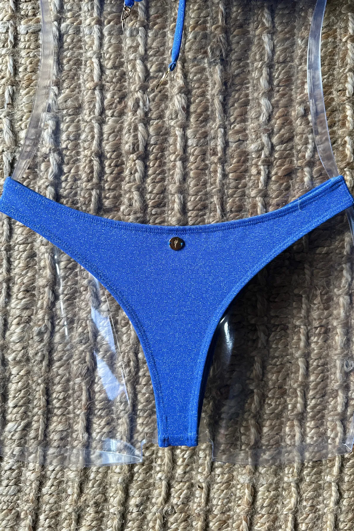 WHITNEY BLUE SHINE  Brazilian Thong Bikini Bottoms