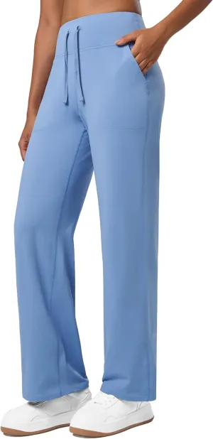 Willit Women's Fleece Lined Wide Leg Thermal Yoga Winter Pants with Pockets High Waist Comyf Casual Lounge Pants