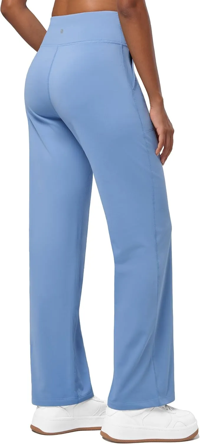 Willit Women's Fleece Lined Wide Leg Thermal Yoga Winter Pants with Pockets High Waist Comyf Casual Lounge Pants