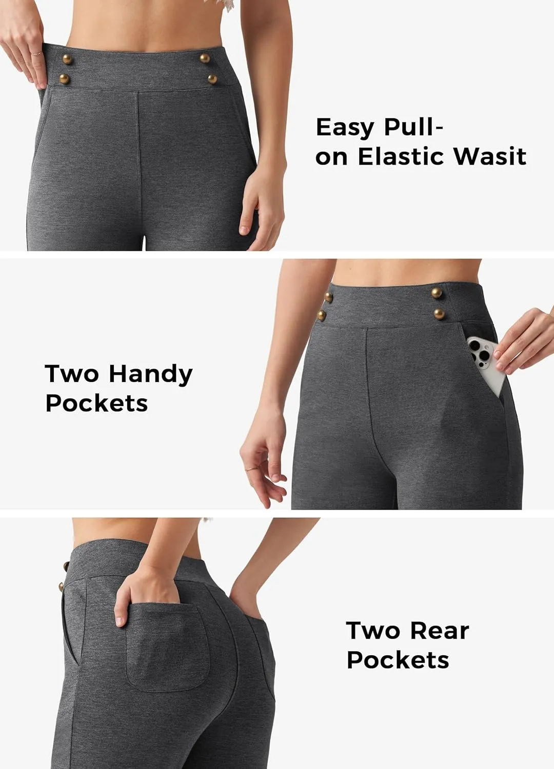 Willit Women's Wide Leg Dress Pants High Waisted Stretch Work Pants Office Business Casual Slacks Pockets Petite/Regular/Tall