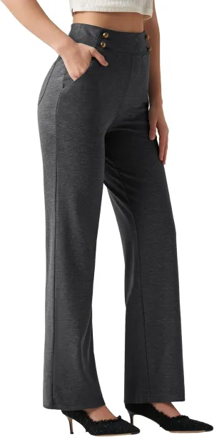 Willit Women's Wide Leg Dress Pants High Waisted Stretch Work Pants Office Business Casual Slacks Pockets Petite/Regular/Tall