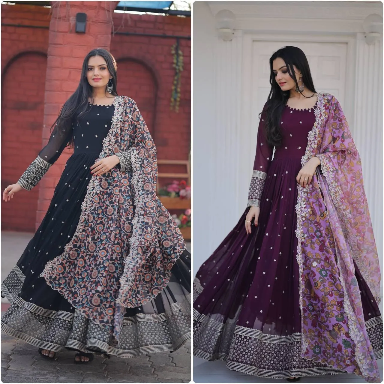 Wine 🌟 Opulent Elegance Gown Set 🌟