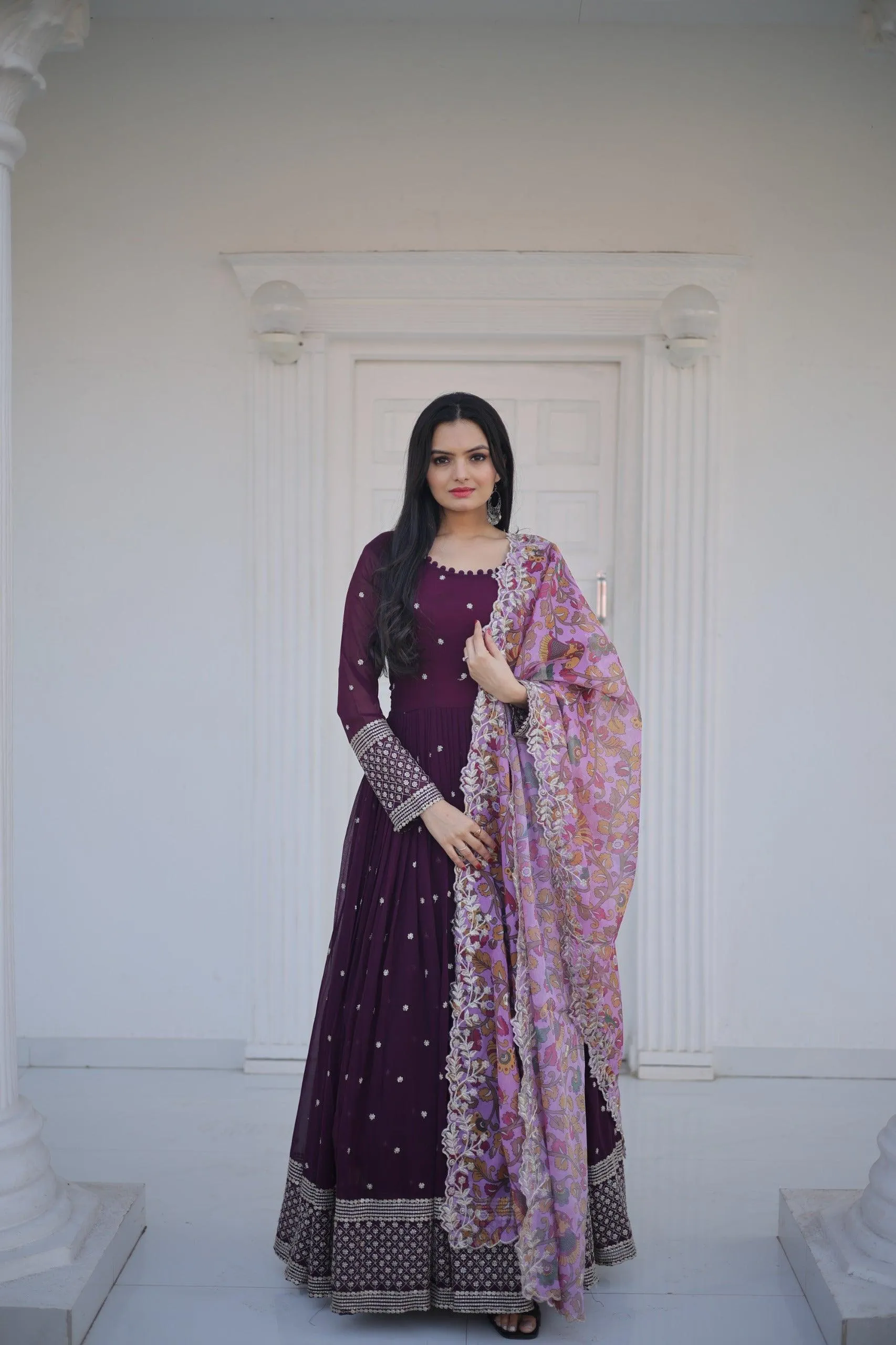 Wine 🌟 Opulent Elegance Gown Set 🌟