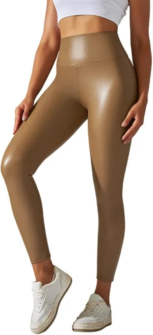Women Black PU Leather Pants High Waist Skinny Push Leggings Elastic Trousers Jeggings Sexy Faux Leather Leggings