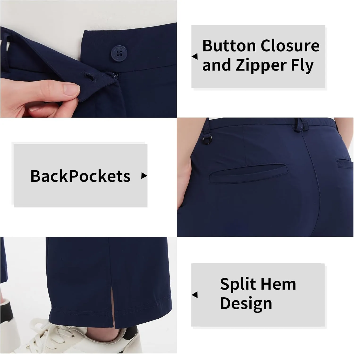 Women Golf Pants with Pockets Spring Summer 4-Way Stretch Lightweight Quick Dry Casual Pants Athletic UPF 50 