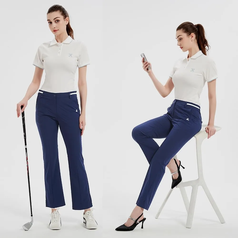 Women Golf Pants with Pockets Spring Summer 4-Way Stretch Lightweight Quick Dry Casual Pants Athletic UPF 50 
