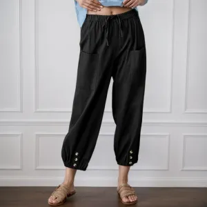 Women Summer Linen Pant 2025 High Waist Drawstring Baggy Pant Casual Loose Boho Vacation Beach Wide Leg Trouser Pocket