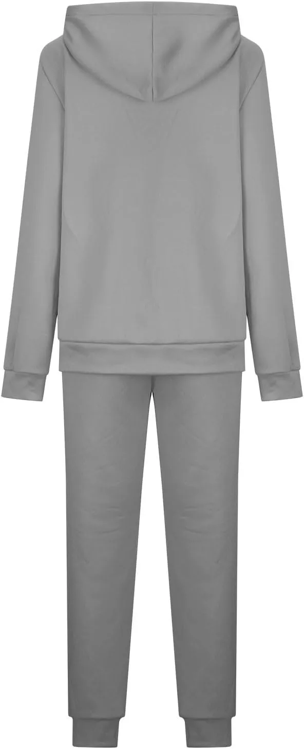 Womens 2 Piece Sweatsuits Set Sherpa Fleece Lined Warm Hoodies & Joggers Sweatpants Fall Winter Outfits Tracksuits