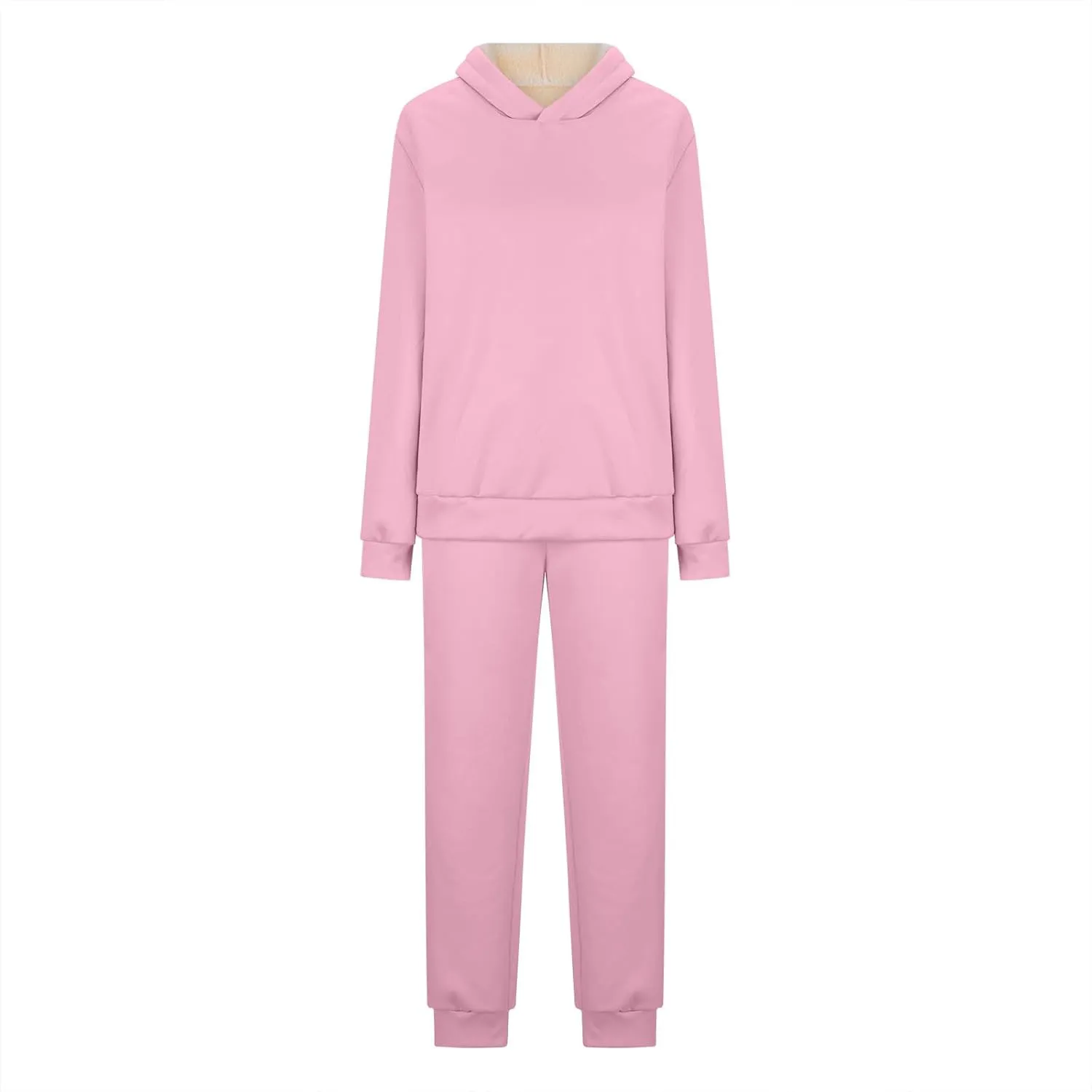Womens 2 Piece Sweatsuits Set Sherpa Fleece Lined Warm Hoodies & Joggers Sweatpants Fall Winter Outfits Tracksuits