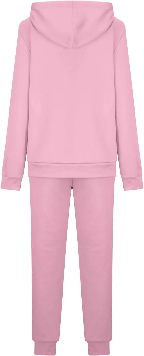 Womens 2 Piece Sweatsuits Set Sherpa Fleece Lined Warm Hoodies & Joggers Sweatpants Fall Winter Outfits Tracksuits