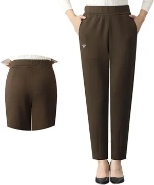 Women's Casual High Waist Modern Fit Pants, Elastic Women's Casual Sports Pants Harem Pants