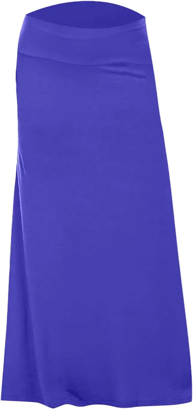 Women's Casual Ruched Stretchy High Waist A Line Skirt Flared Midi Skirt Leather Skirt for Women with Zipper
