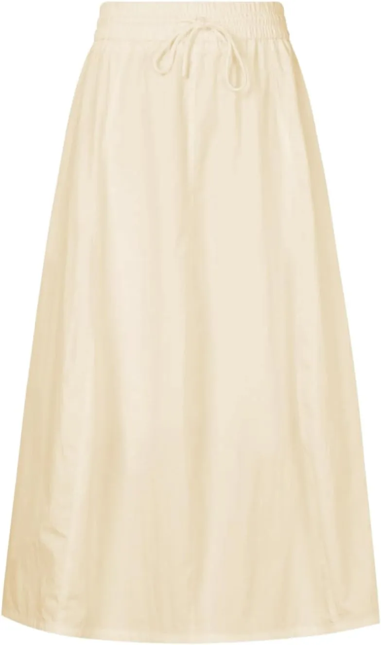 Women's Casual Skirt A Line Elastic High Waisted Long Skirts Side Slit with Pockets