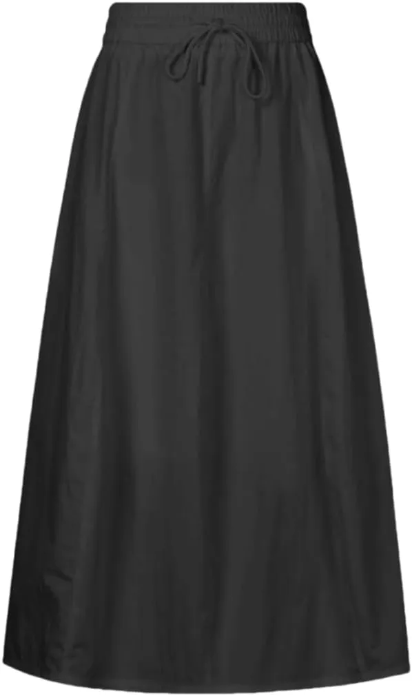 Women's Casual Skirt A Line Elastic High Waisted Long Skirts Side Slit with Pockets
