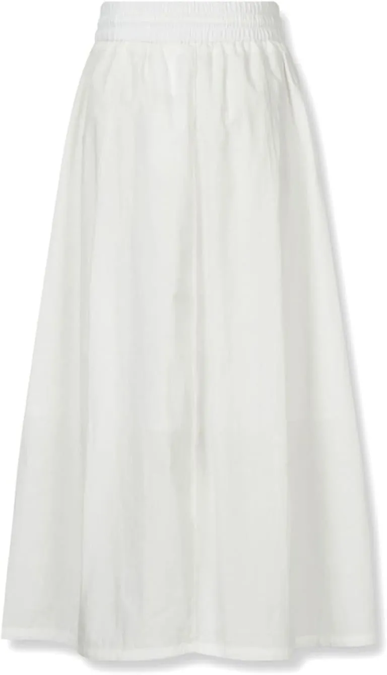 Women's Casual Skirt A Line Elastic High Waisted Long Skirts Side Slit with Pockets