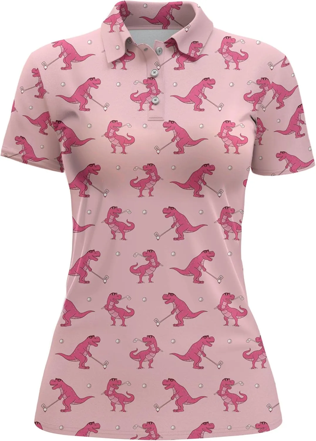 Womens Golf Shirt Funny Polo Shirts for Women Golf Outfit 3D Print Gifts