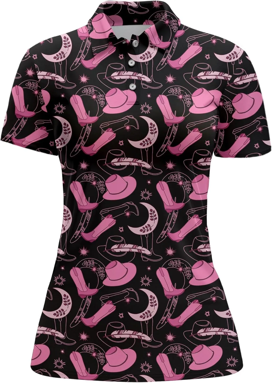 Womens Golf Shirt Funny Polo Shirts for Women Short Sleeve Golf Outfit